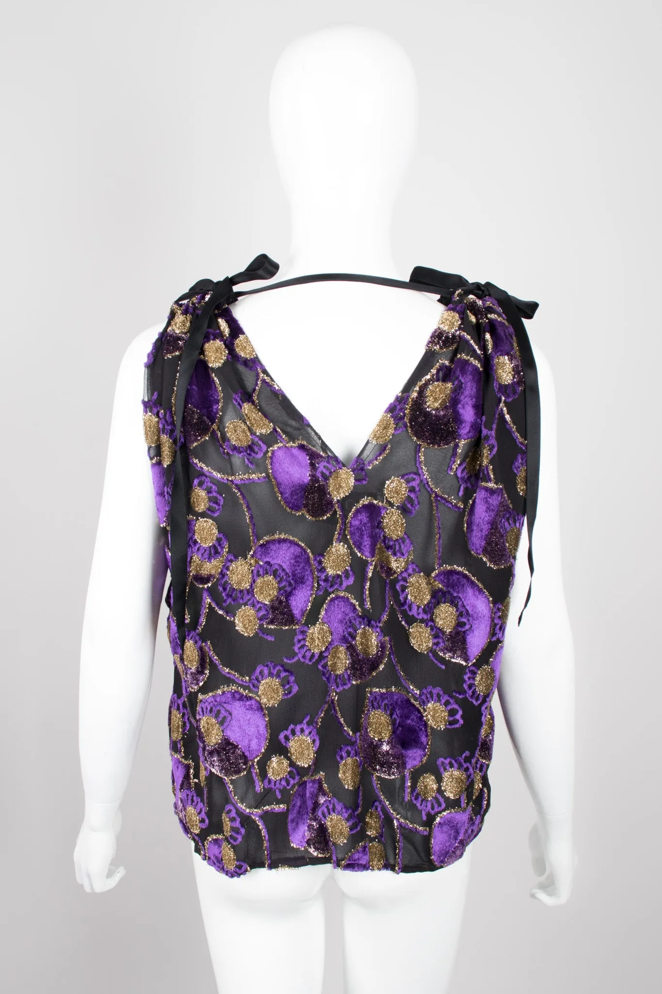 Sheer Lamé Velvet Top & Skirt Set