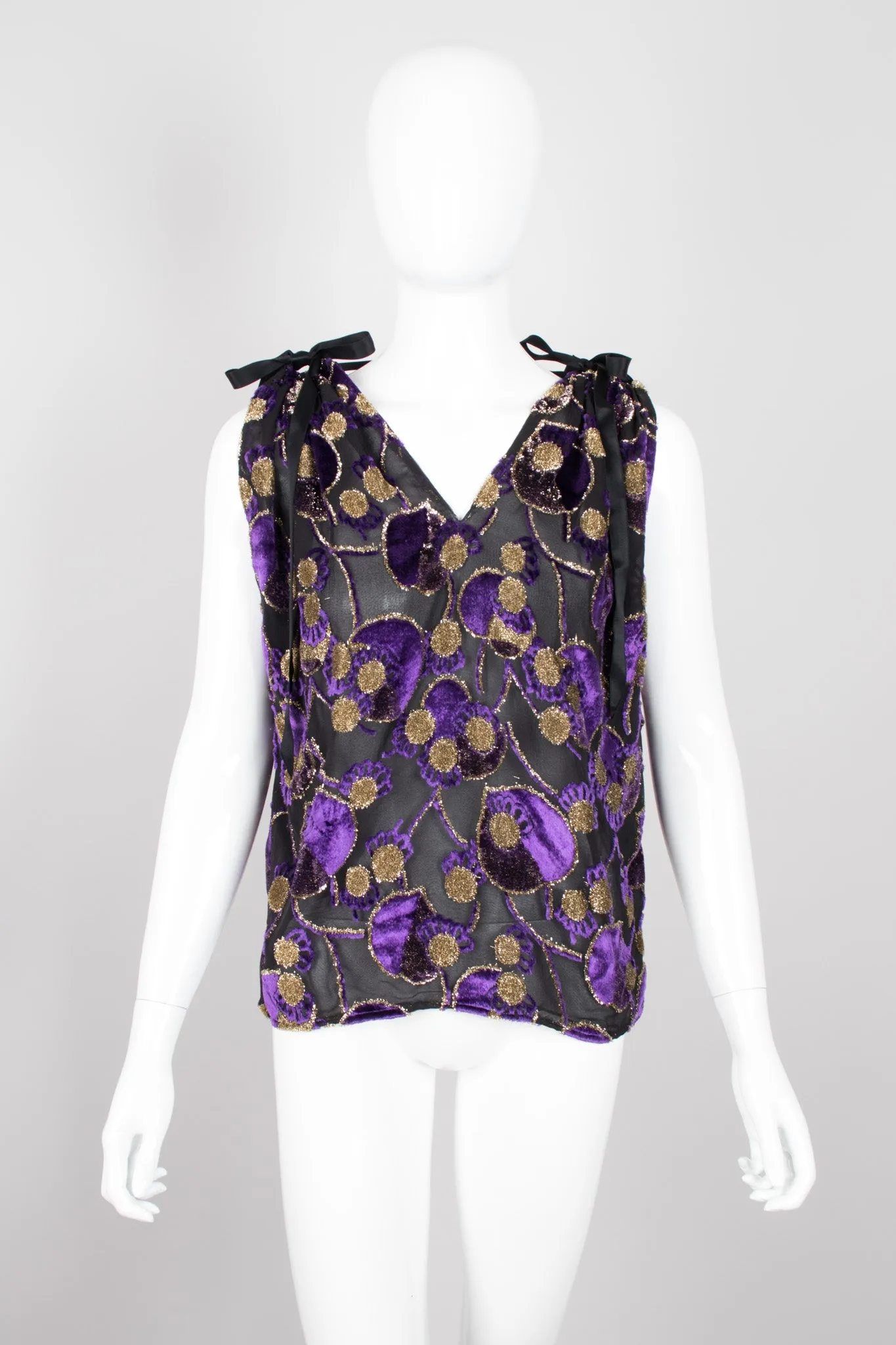 Sheer Lamé Velvet Top & Skirt Set