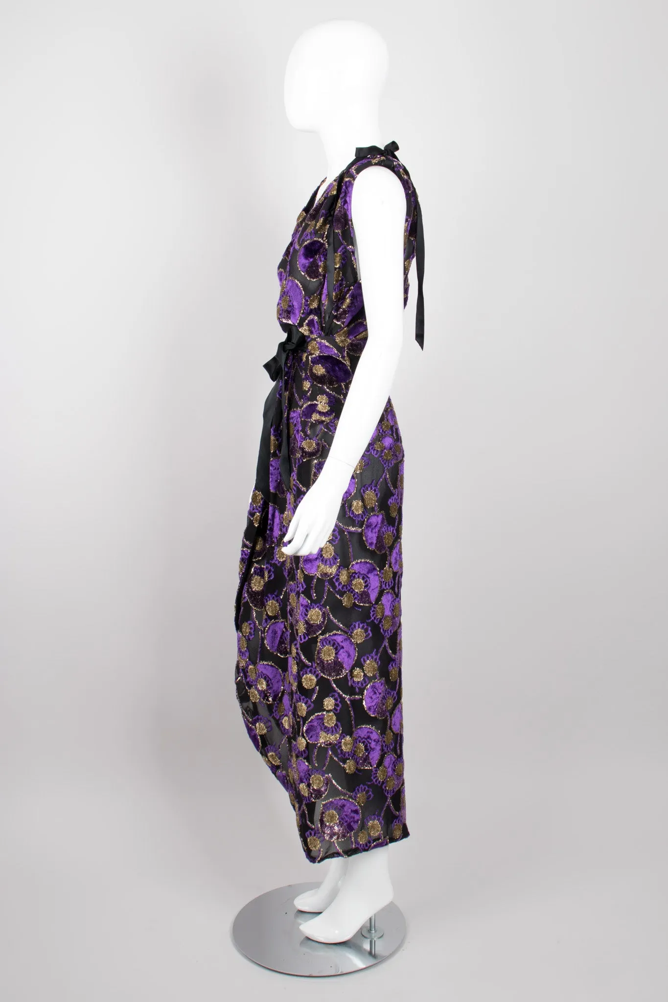 Sheer Lamé Velvet Top & Skirt Set