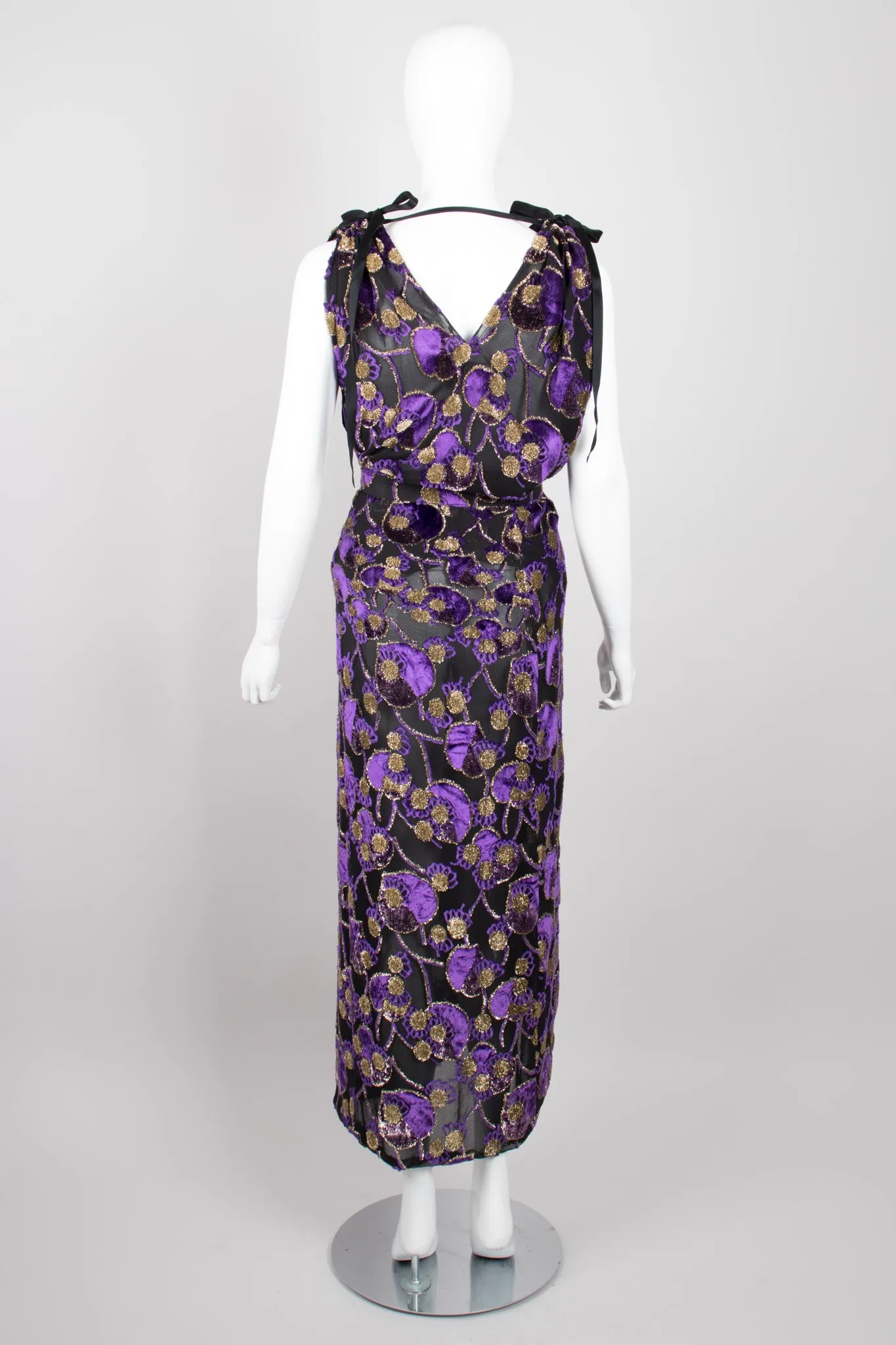 Sheer Lamé Velvet Top & Skirt Set