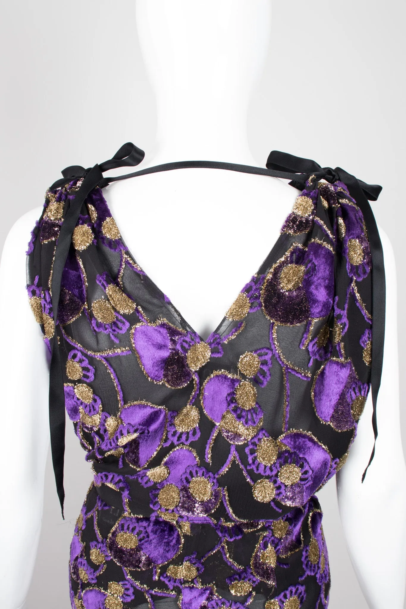 Sheer Lamé Velvet Top & Skirt Set