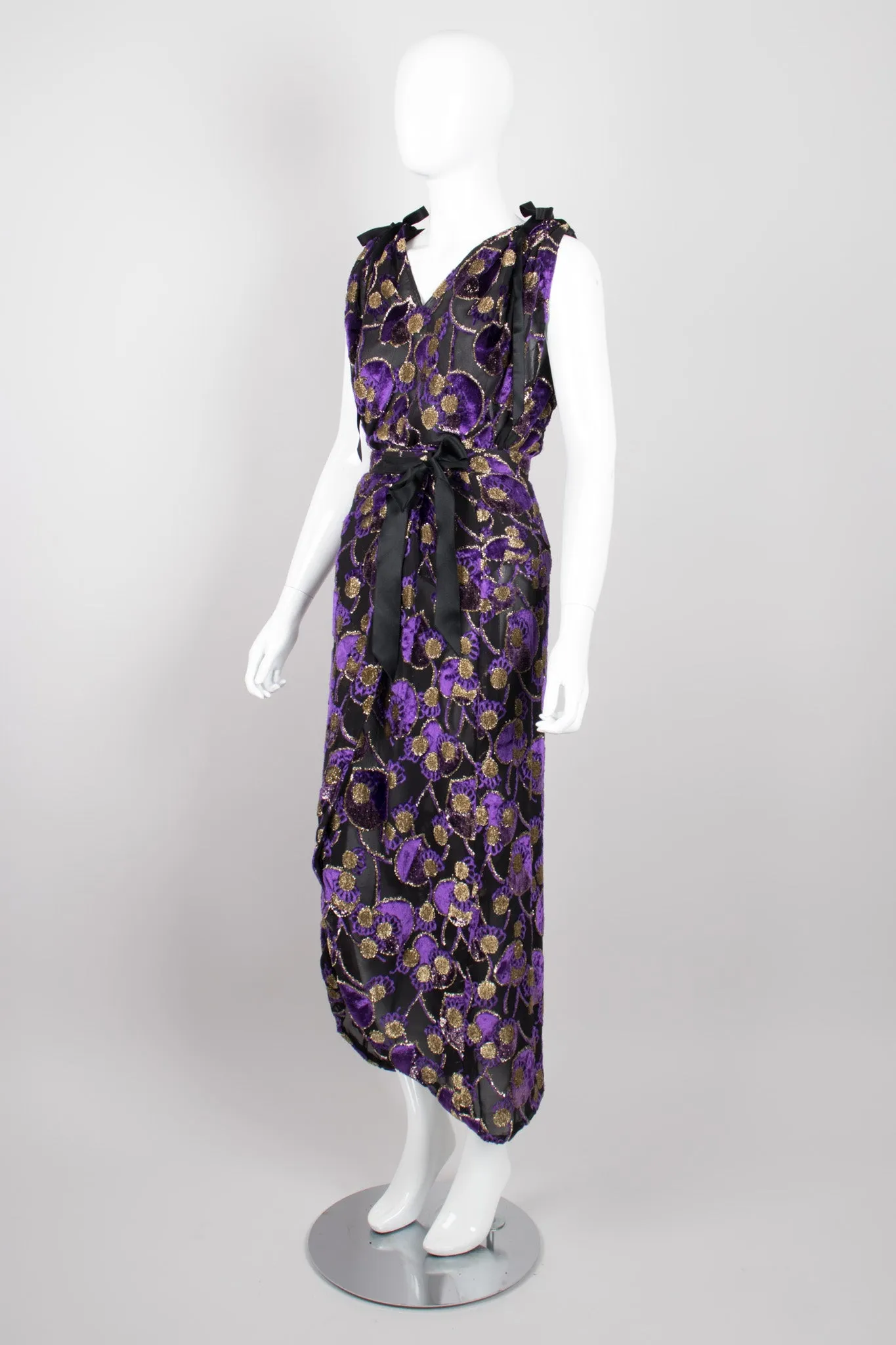 Sheer Lamé Velvet Top & Skirt Set
