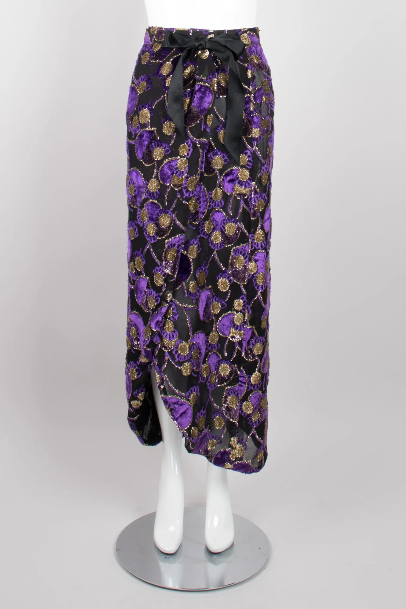 Sheer Lamé Velvet Top & Skirt Set
