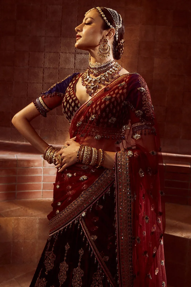 Silk Velvet Lehenga