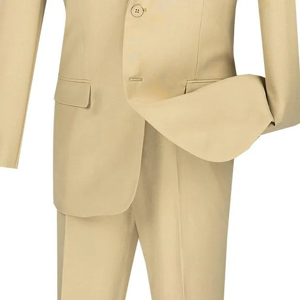 Slim Fit 2 Piece 2 Button Business Suit (Beige) S-2PP