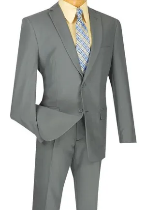 Slim Fit 2 Piece 2 Button Business Suit (Gray) S-2PP