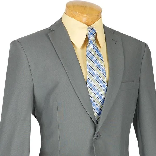 Slim Fit 2 Piece 2 Button Business Suit (Gray) S-2PP