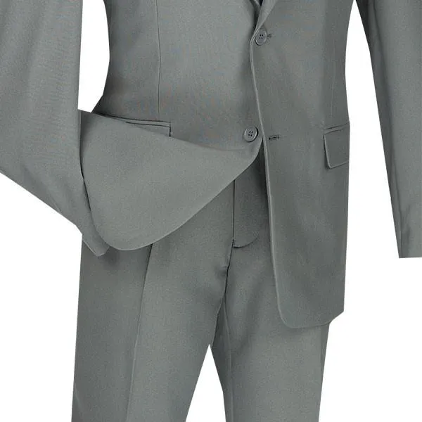 Slim Fit 2 Piece 2 Button Business Suit (Gray) S-2PP