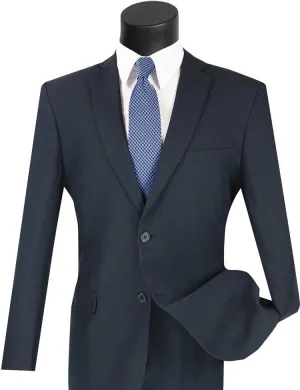 Slim Fit 2 Piece 2 Button Business Suit (Navy) S-2PP