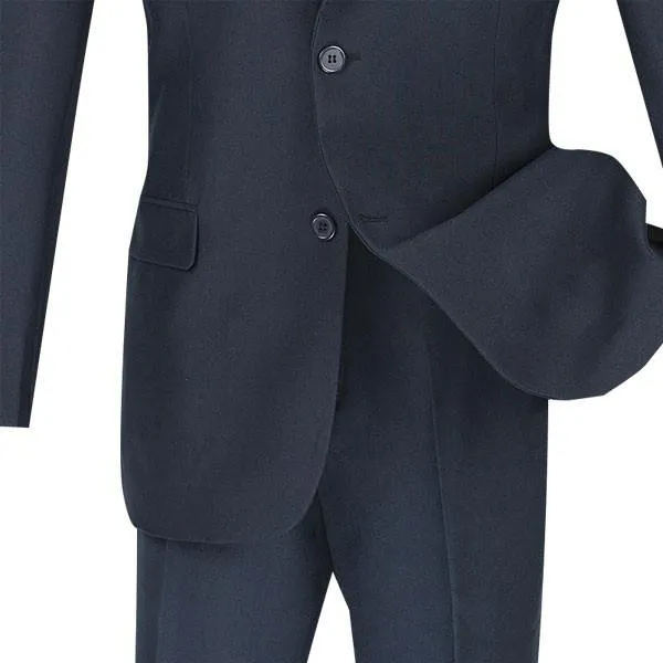 Slim Fit 2 Piece 2 Button Business Suit (Navy) S-2PP