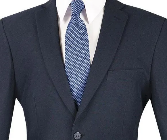 Slim Fit 2 Piece 2 Button Business Suit (Navy) S-2PP