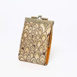 Small Feather Brocade, Card Holders with RFID Protection: Gold & Grown