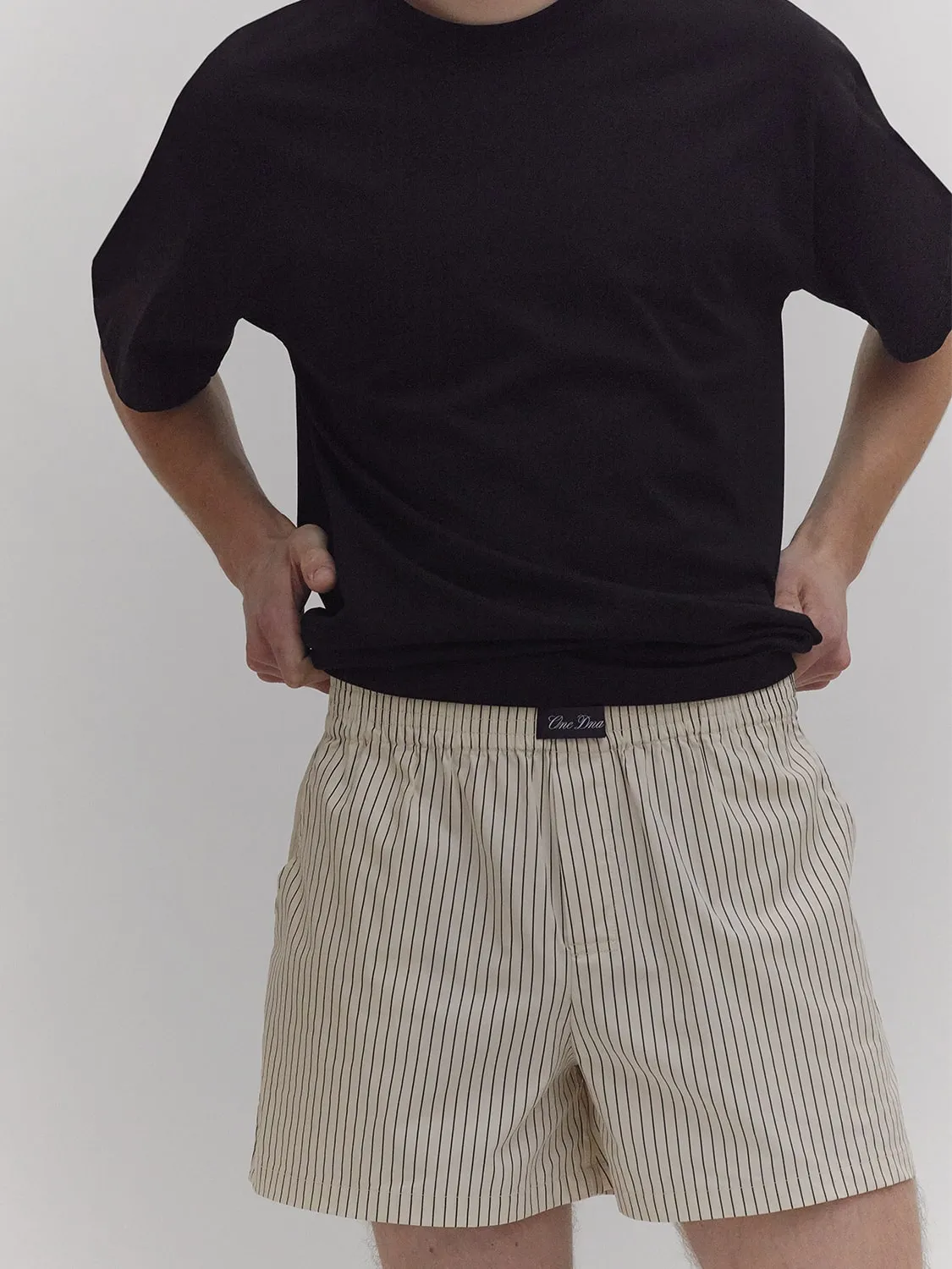 Three-Pocket Boxers Khaki Pinstripe