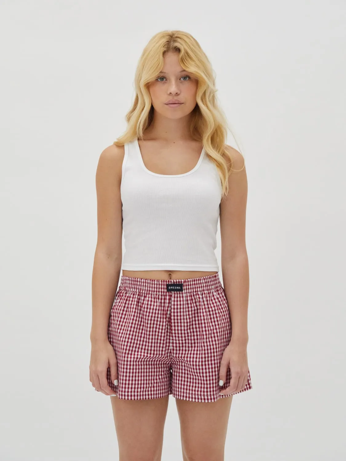 Three-Pocket Boxers Red Gingham