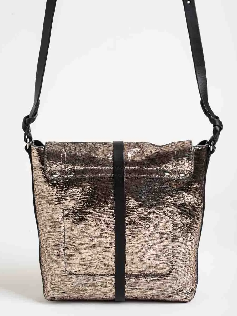 tony crossbody - lame champagne