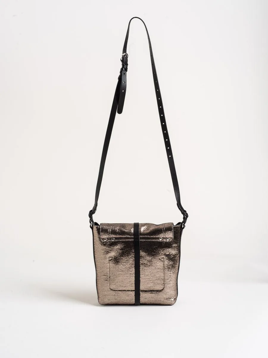 tony crossbody - lame champagne