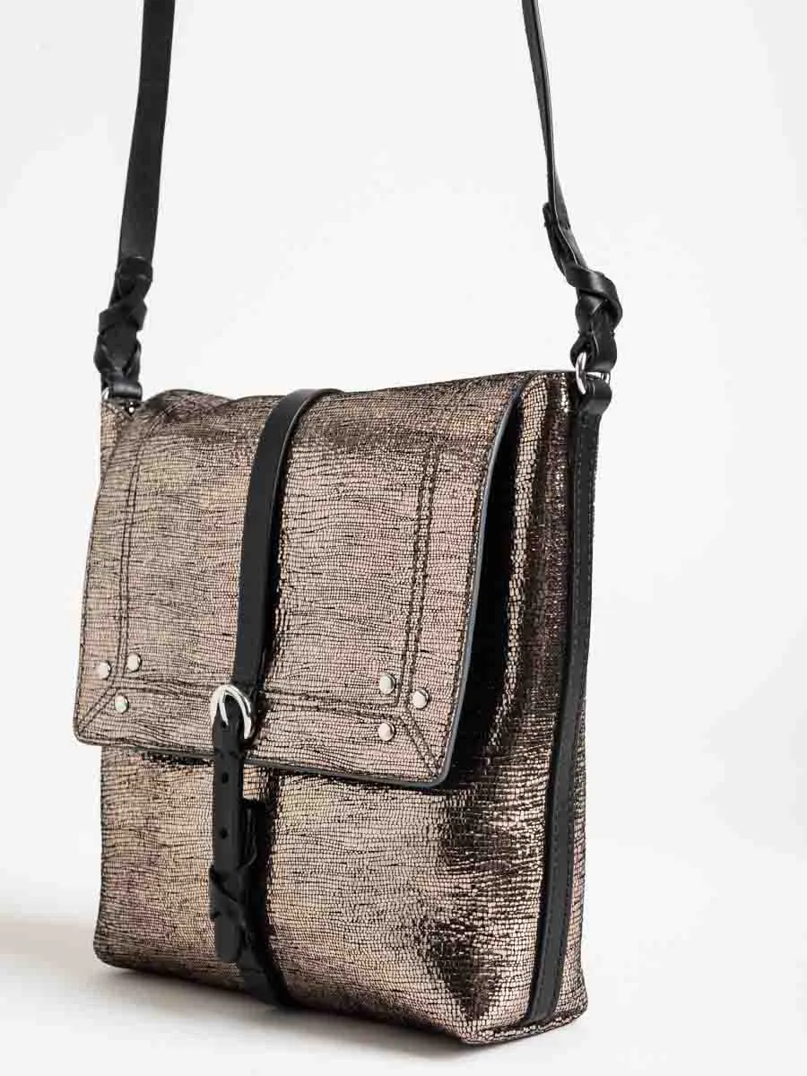 tony crossbody - lame champagne