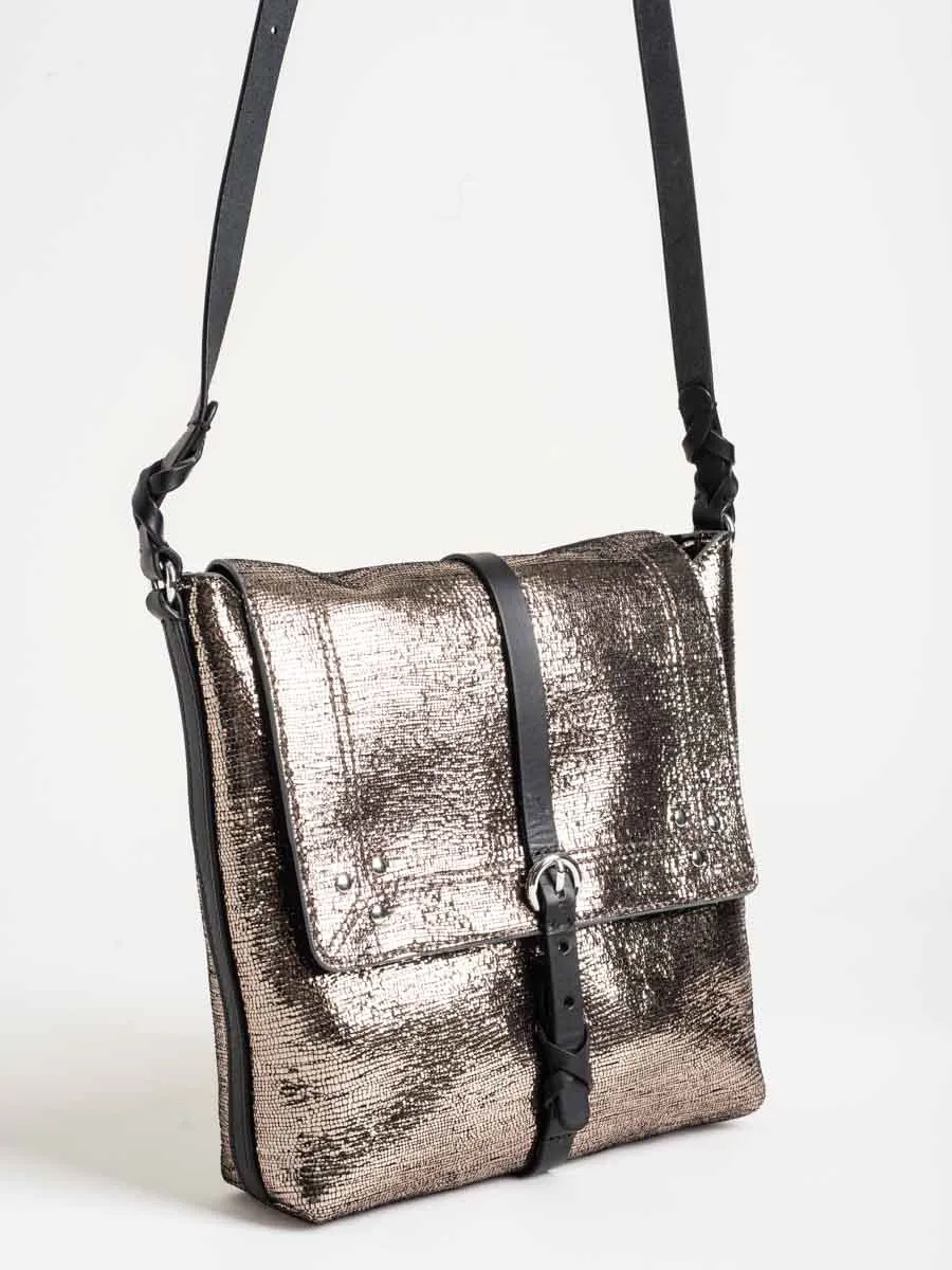 tony crossbody - lame champagne
