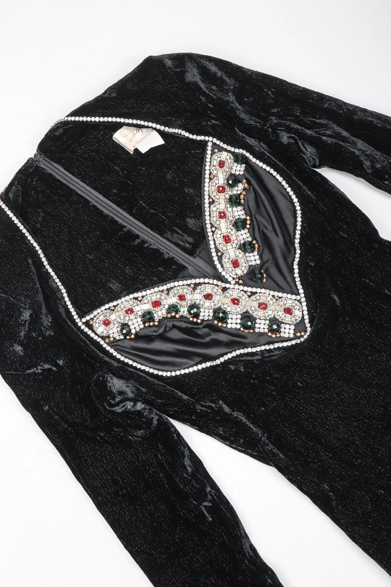 Velvet Jeweled Bust Dress