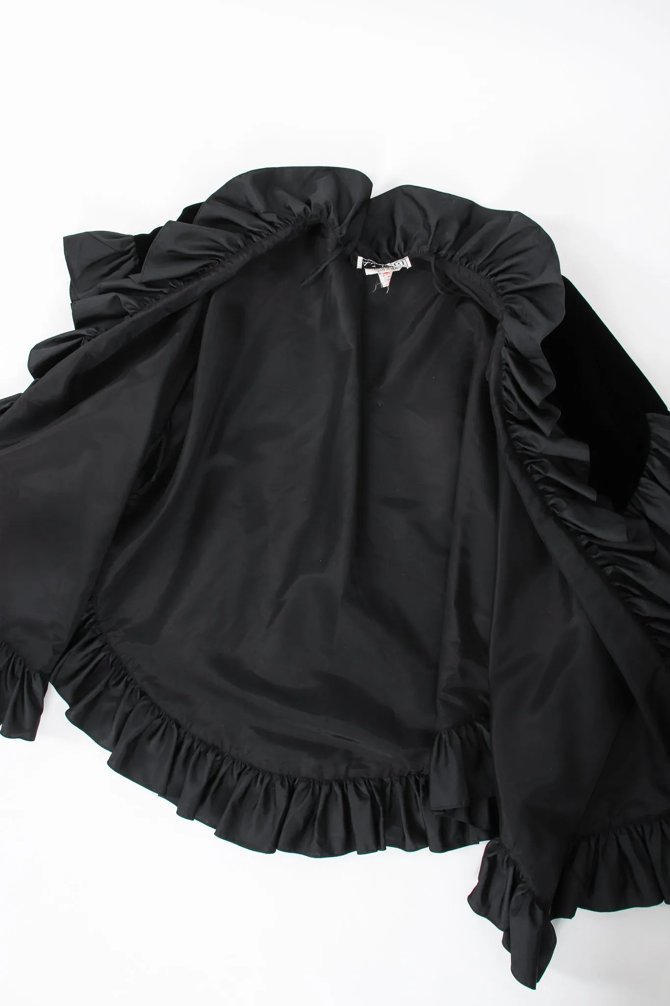 Velvet Ruffle Poncho Cape
