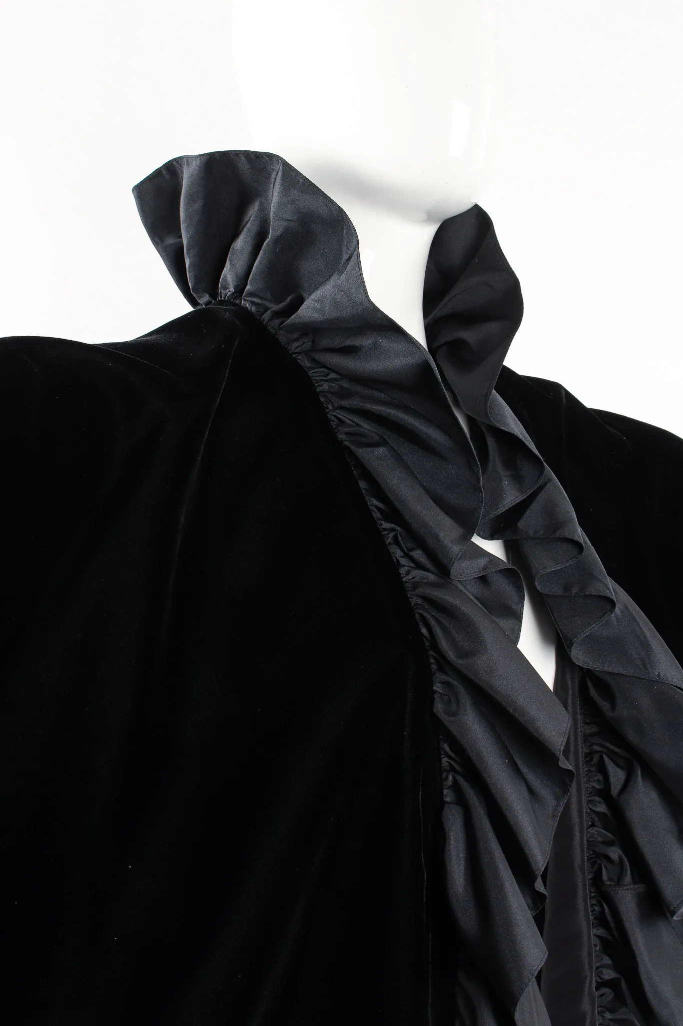 Velvet Ruffle Poncho Cape