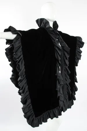 Velvet Ruffle Poncho Cape