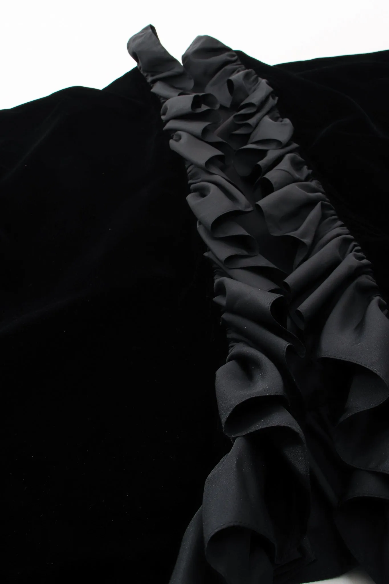 Velvet Ruffle Poncho Cape