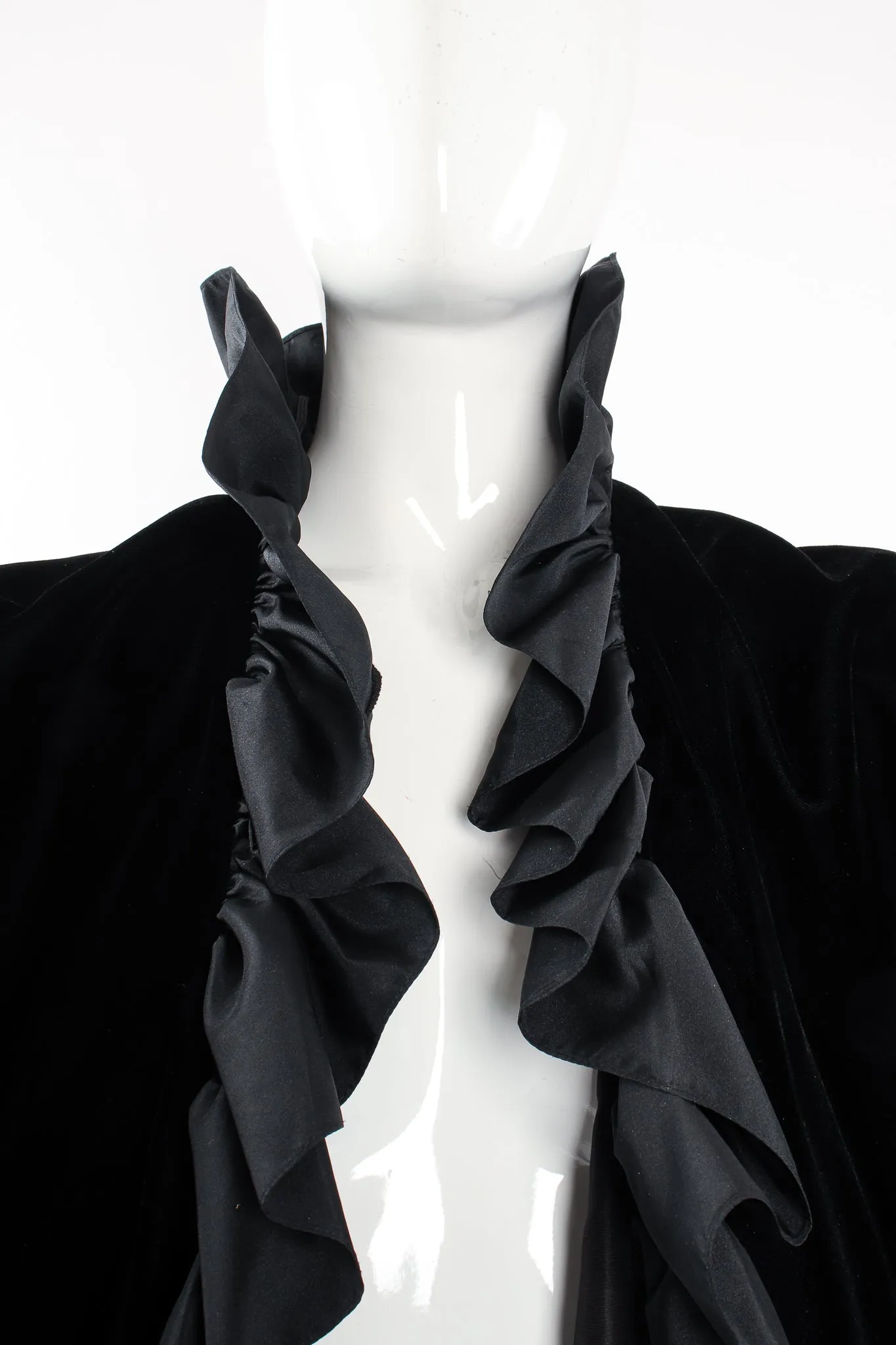 Velvet Ruffle Poncho Cape