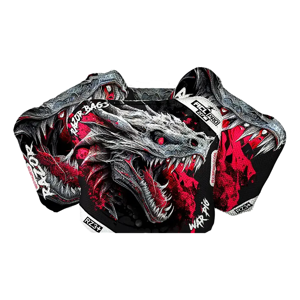 War Pig | Dragon Black Series | ACL PRO Razor Cornhole Bags