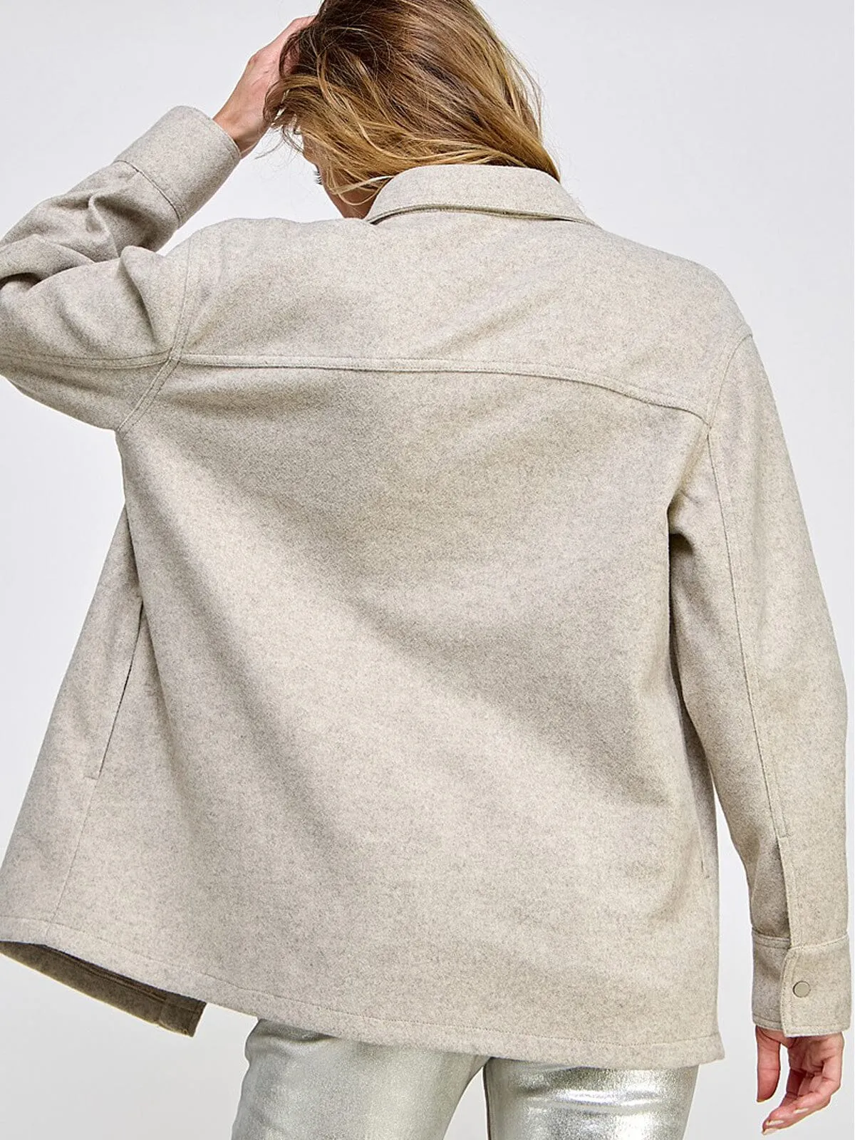 WOMEN'S LONG SLEEVE BUTTON CLOSURE POCKETS JACKET