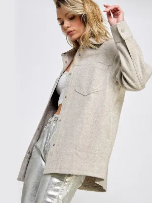 WOMEN'S LONG SLEEVE BUTTON CLOSURE POCKETS JACKET