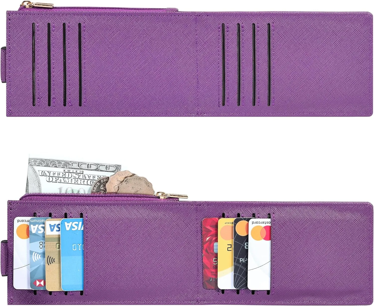 Women's RFID Card Holder Wallet Zipper Coin Pocket Purse
