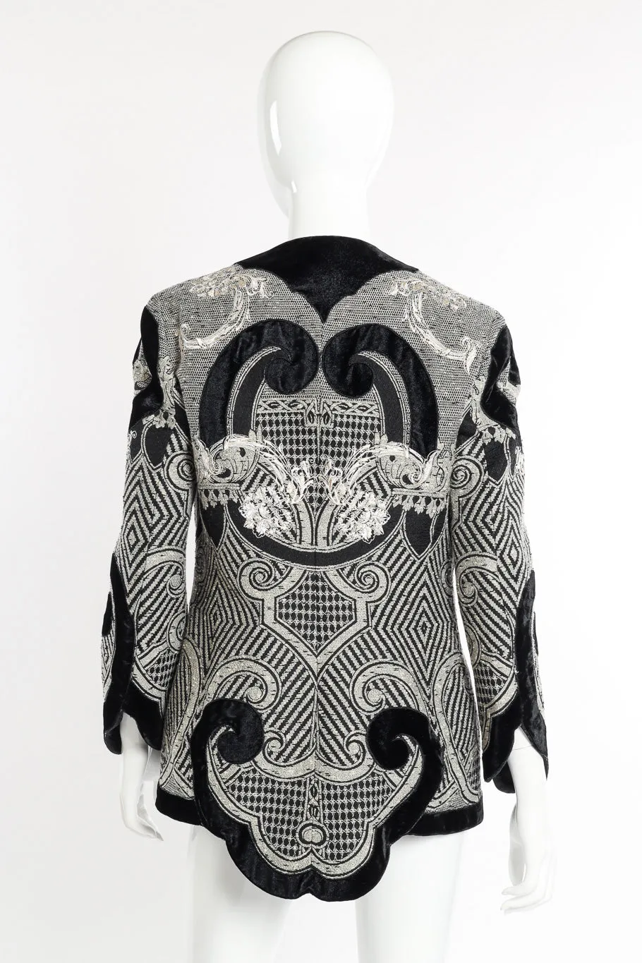 Woven Jacquard and Velvet Jacket