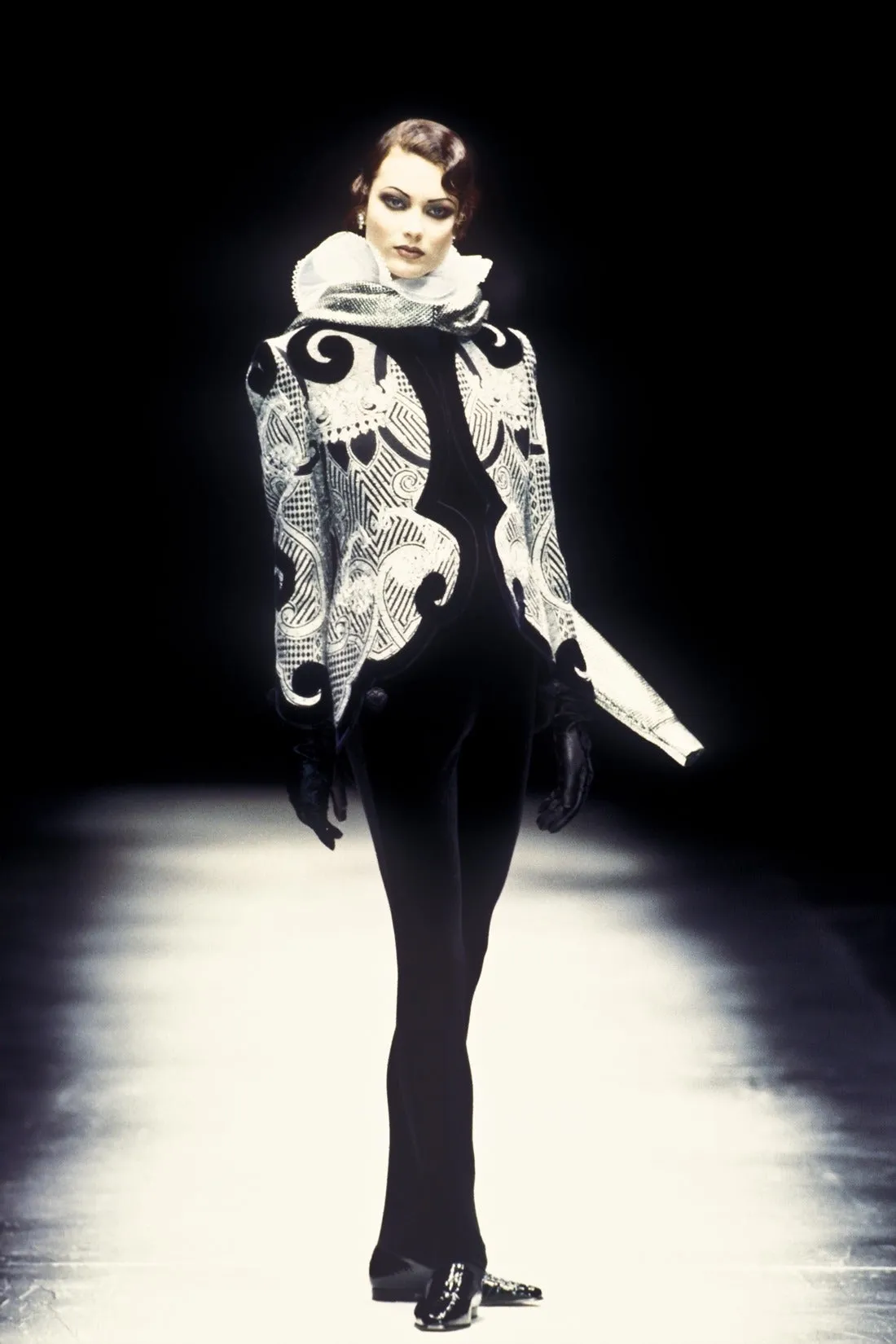 Woven Jacquard and Velvet Jacket